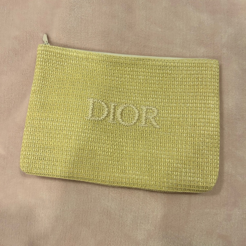Dior Raffia Cosmetic Bag